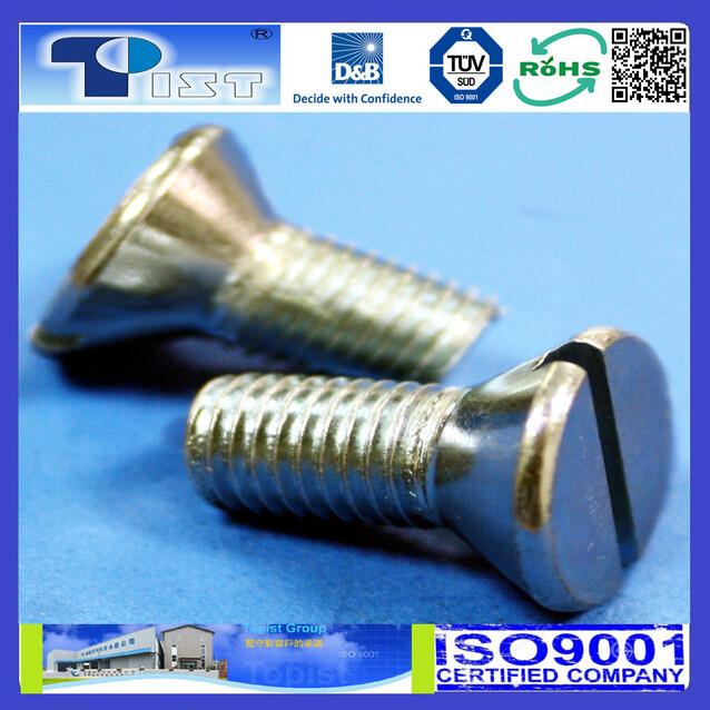 Flat Head, Slot, Machine Screw, Zinc Plated