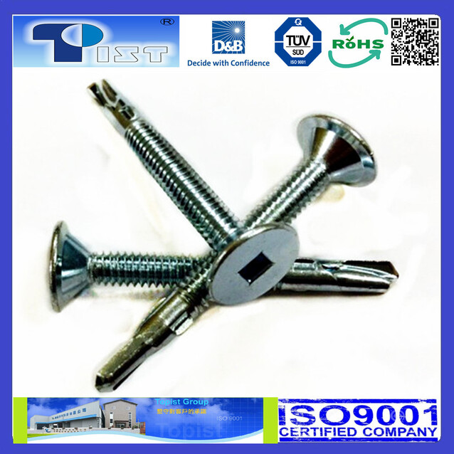 Truss Head(Flat Top), Square, Self Drilling Screw With Wings, Zine Plated